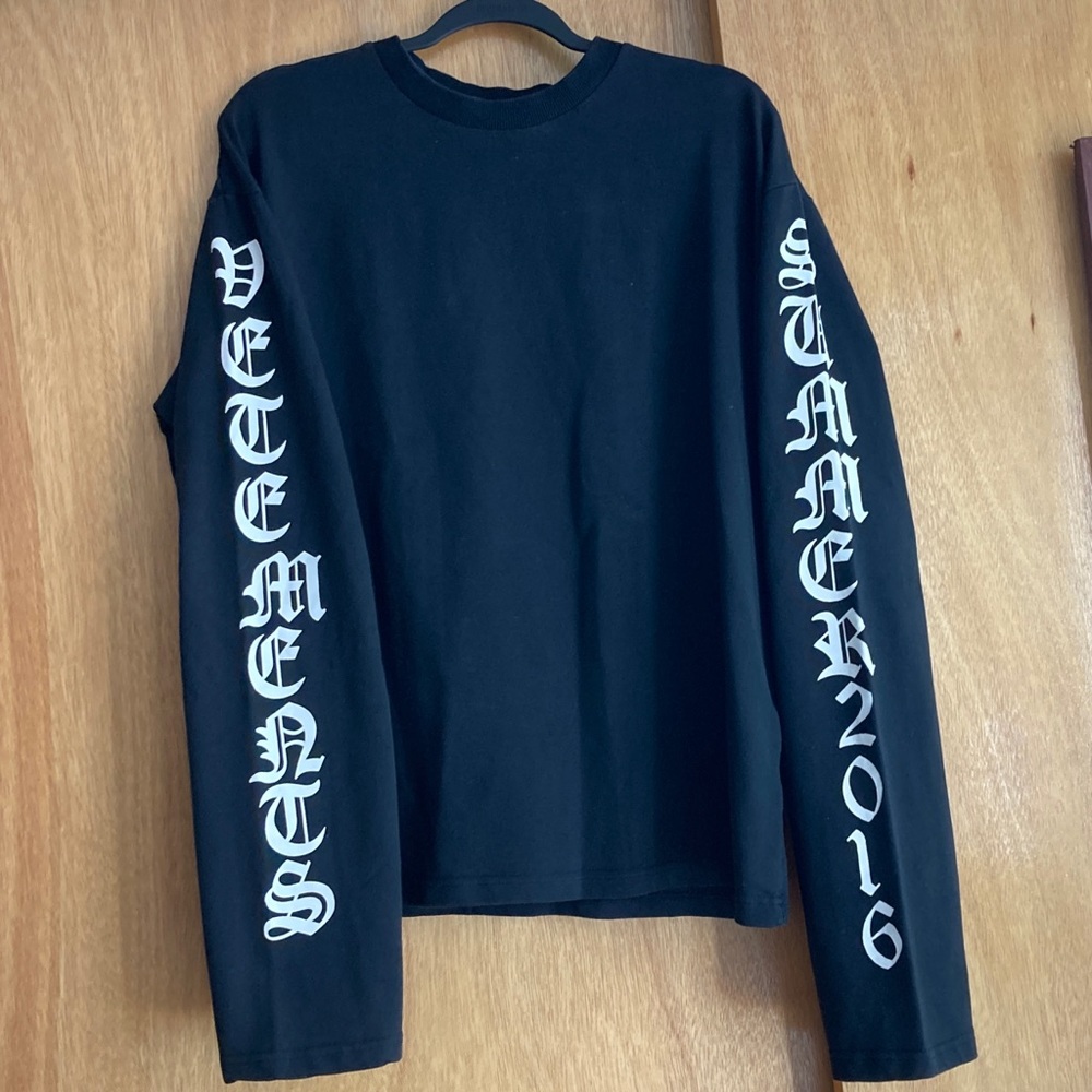 Vetements black gothic longsleeve tshirt